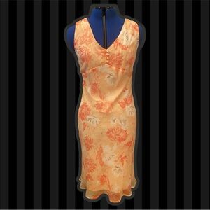 F.L.P peach colored floral dress.